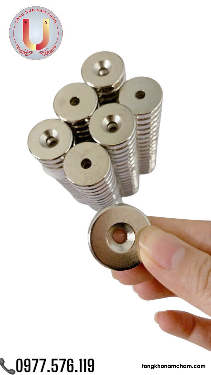 Nam châm đất hiếm, lực từ mạnh 30x5 lỗ 5mm