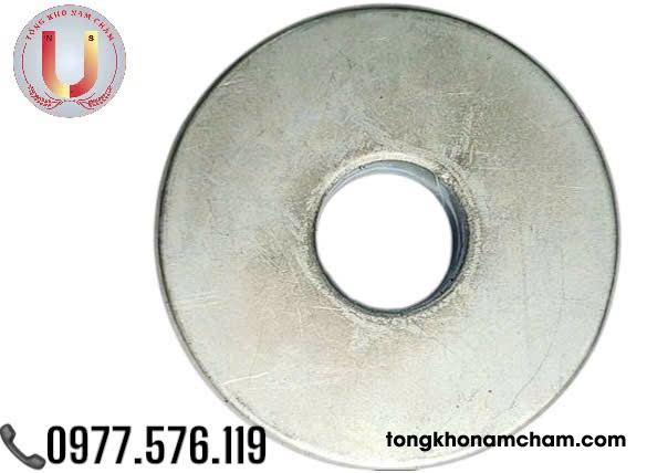 Nam châm đất hiếm mạ kẽm lực siêu mạnh 47x10mm lỗ thẳng