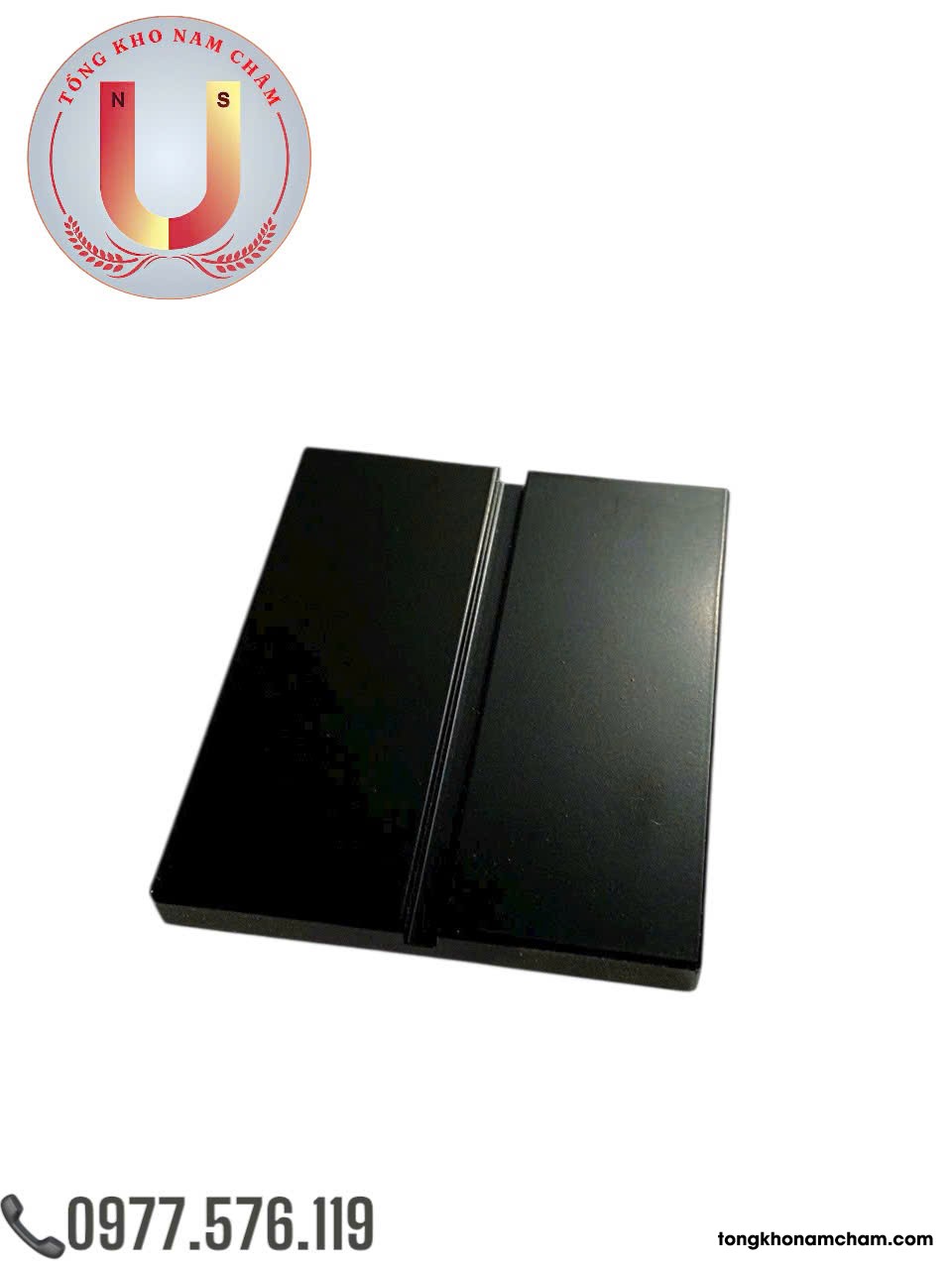 Nam châm kẹp rãnh đen 63x53x6mm