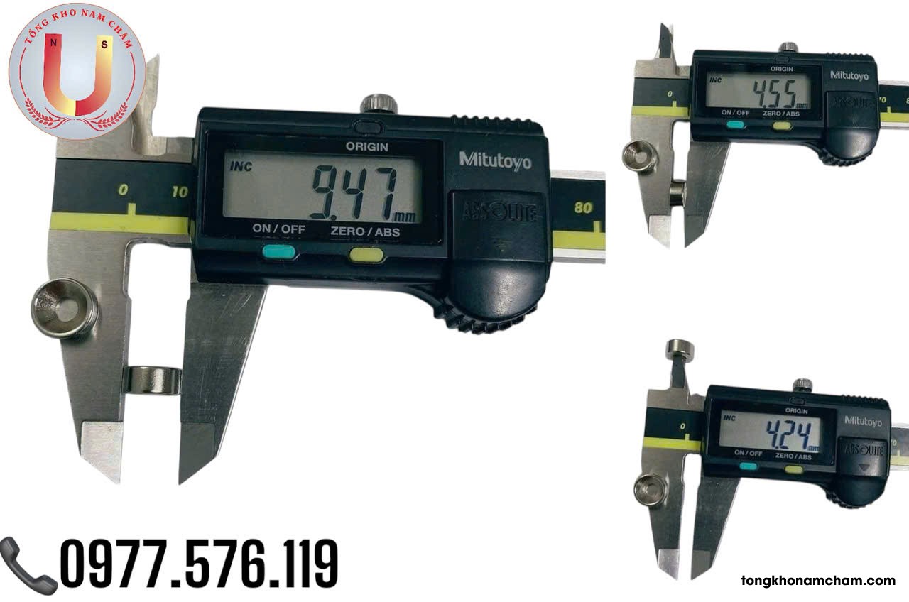 Nam châm viên đất hiếm 10x5mm có lỗ vát 4mm