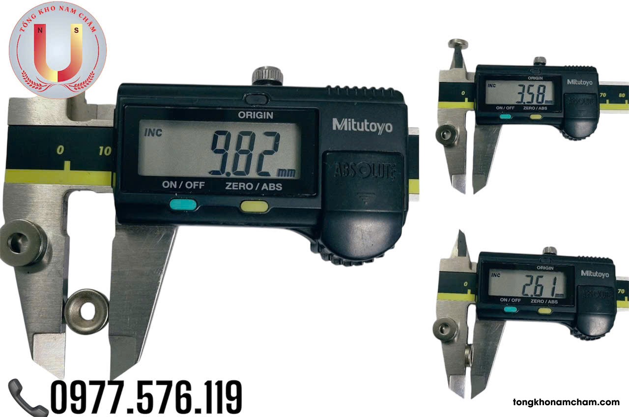 Nam châm viên trắng, nam châm đất hiếm 10x3mm có lỗ 3mm