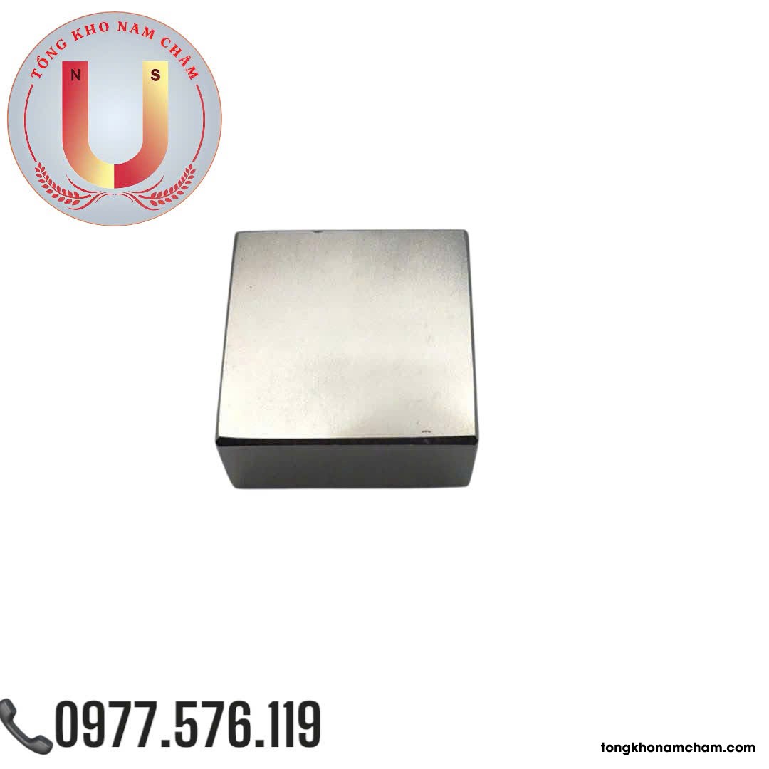 Nam châm viên vuông đất hiếm siêu mạnh 50x50x25mm